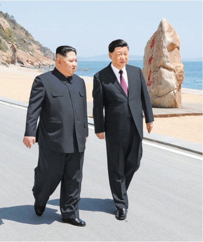  5月7日至8日，中共中央總書記、國家主席習近平同朝鮮勞動黨委員長、國務委員會委員長金正恩在大連舉行會晤。  新華社記者 謝環(huán)馳攝