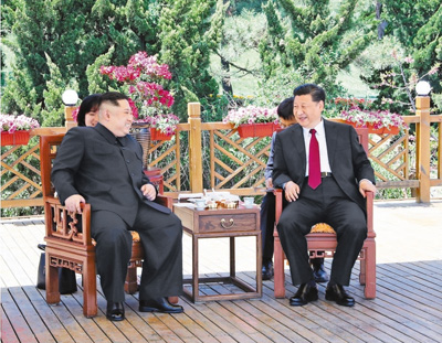 習(xí)近平同朝鮮勞動(dòng)黨委員長金正恩在大連舉行會(huì)晤