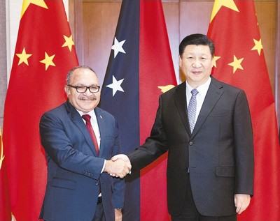 習近平會見巴布亞新幾內(nèi)亞總理奧尼爾